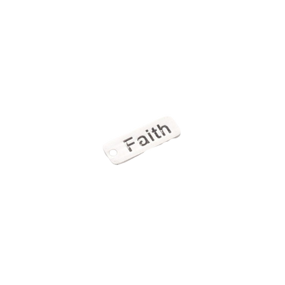 Silver Faith Bar Charm