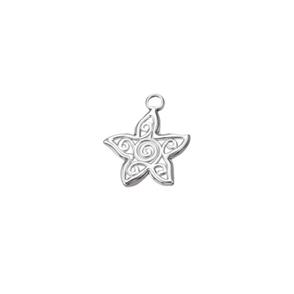 Silver Swirled Lily Flower Charm