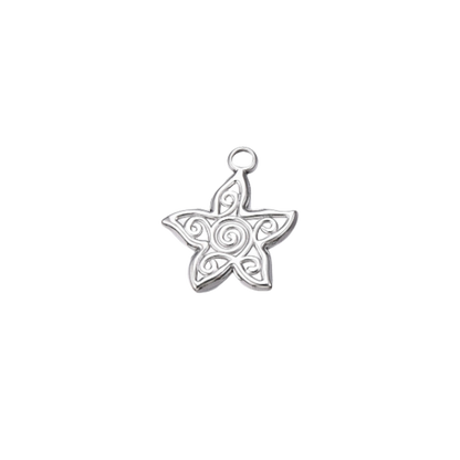 Silver Swirled Lily Flower Charm