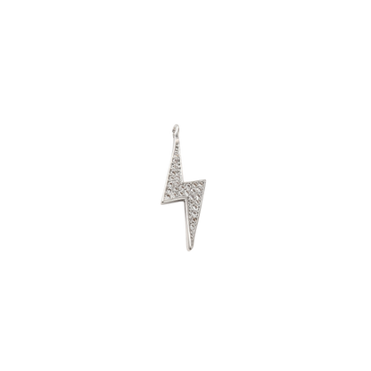 Silver Lightning Bolt Charm