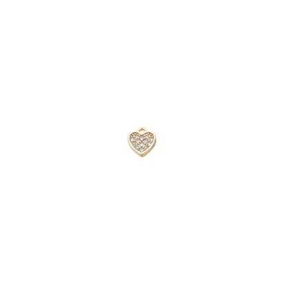 Gold Crystal Heart Charm