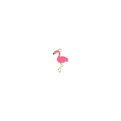 Gold Pink Flamingo Charm
