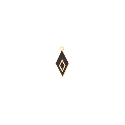 Gold Rhombus Black and Gold Charm