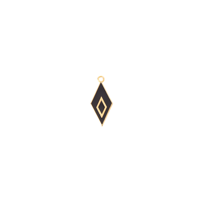Gold Rhombus Black and Gold Charm