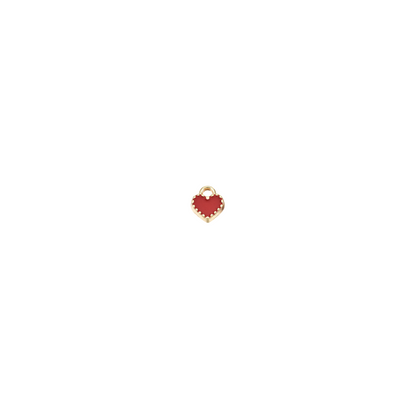 Gold Red Heart Charm