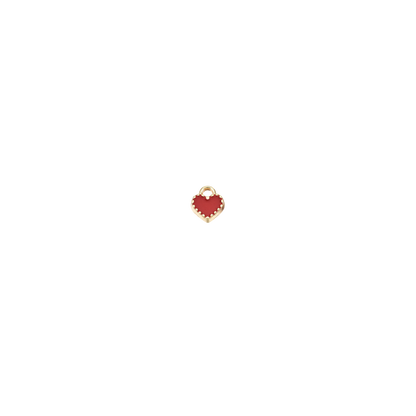 Gold Red Heart Charm