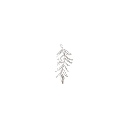 Silver Tropical Leaves Charm