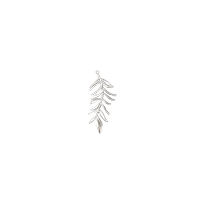 Silver Tropical Leaves Charm