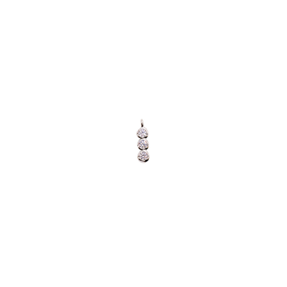 Silver Triple Crystal Charm
