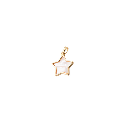 Gold Framed Ivory Abalone Shell Star Charm