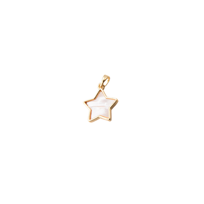 Gold Framed Ivory Abalone Shell Star Charm