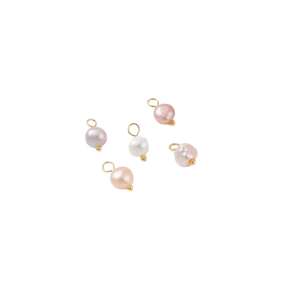 Gold Natural Freshwater Pearl Charm