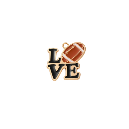 Gold "LOVE" Football Charm