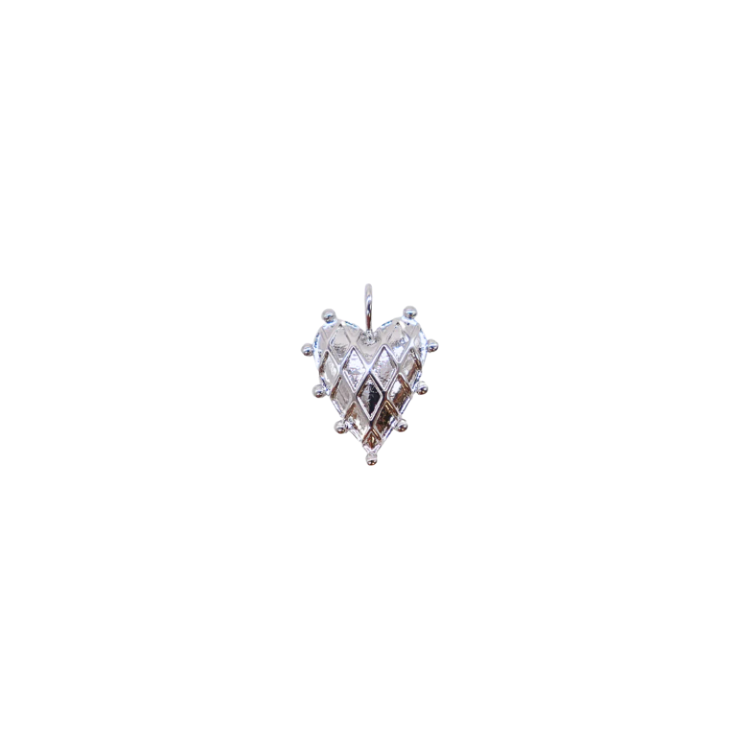 Silver Argyle Studded Heart Charm