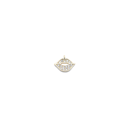 Gold Rhinestone Lip Charm