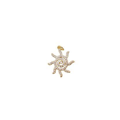 Gold Swirly Sun Charm