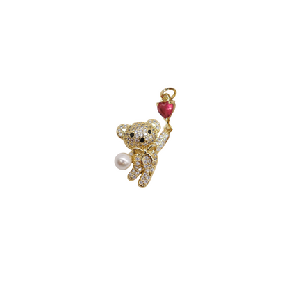 Gold Teddy Bear Of Love Charm