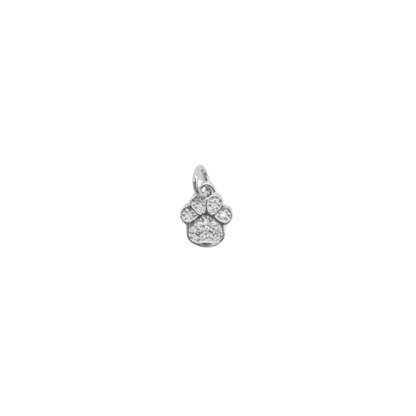 Silver Cubic Zirconia Paw Print
