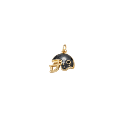 Gold Black Football Helmet Charm