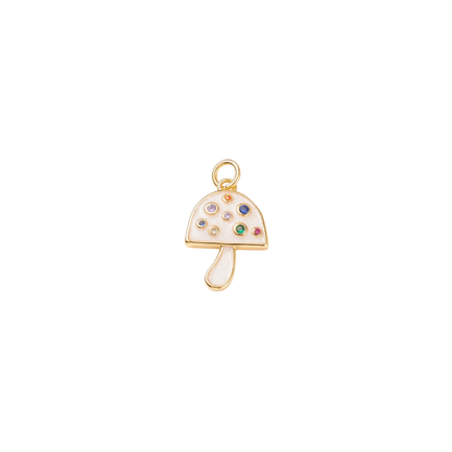 Gold & Pearlescent Embellished Mushroom Charm