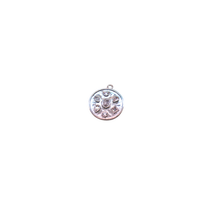 Silver Disc with Crystal Embellishments Charm