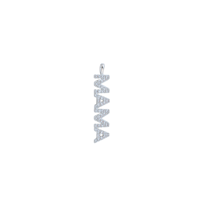 Silver Pave "MAMA" Bar Charm
