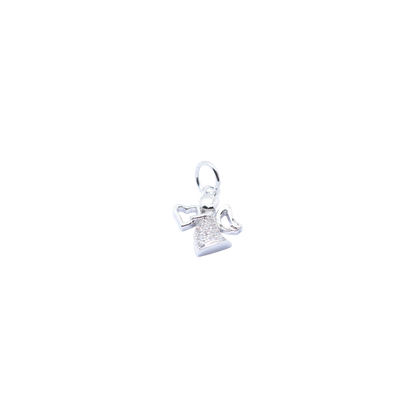 Transparent view of the Silver Guardian Angel with Cubic Zirconia Heart Charm