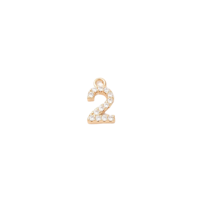 Gold Pave Number Charms