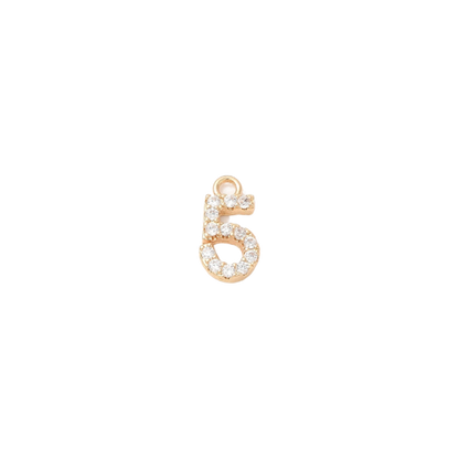 Gold Pave Number Charms