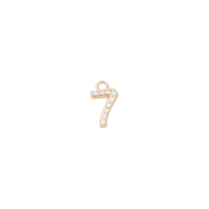 Gold Pave Number Charms