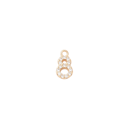 Gold Pave Number Charms