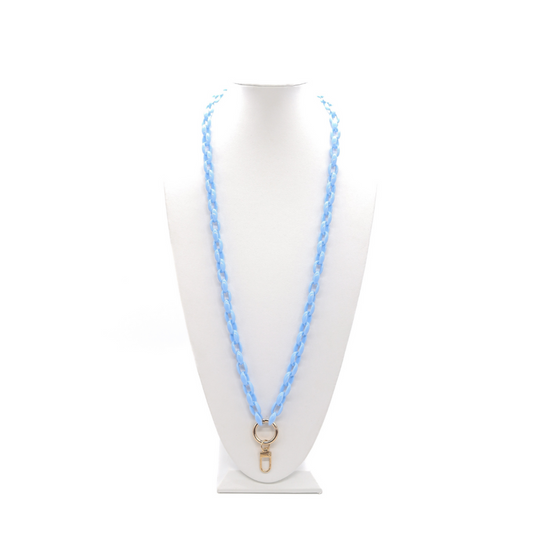 Pastel Blue Lanyard Charm Necklace