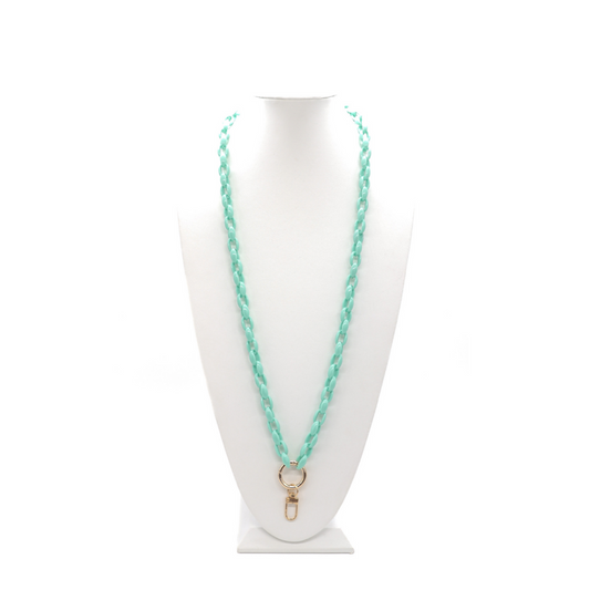 Pastel Green Lanyard Charm Necklace