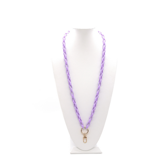 Pastel Purple Lanyard Charm Necklace