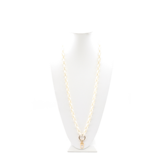 White Lanyard Charm Necklace