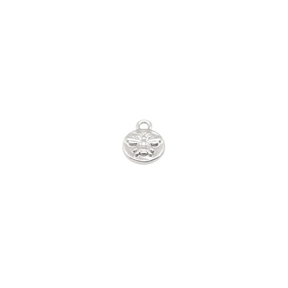 Transparent view of the Silver Round Bee Charm