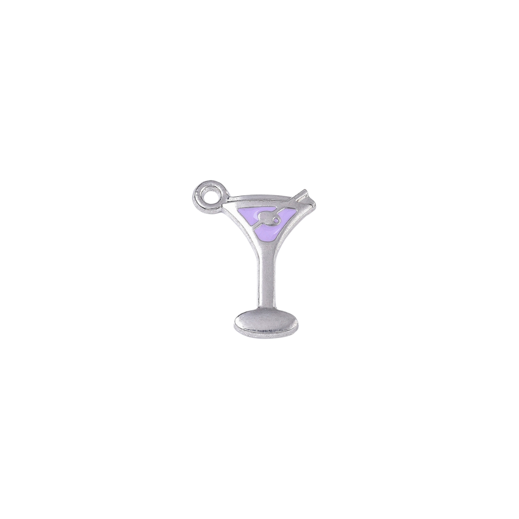 Silver Martini on My Mind Charm
