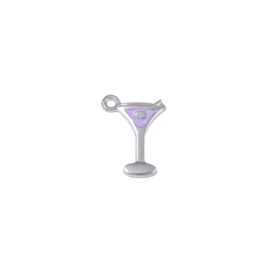Silver Martini on My Mind Charm