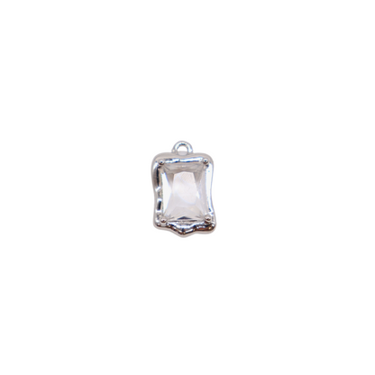 Silver Mirror Glass Frame Charm