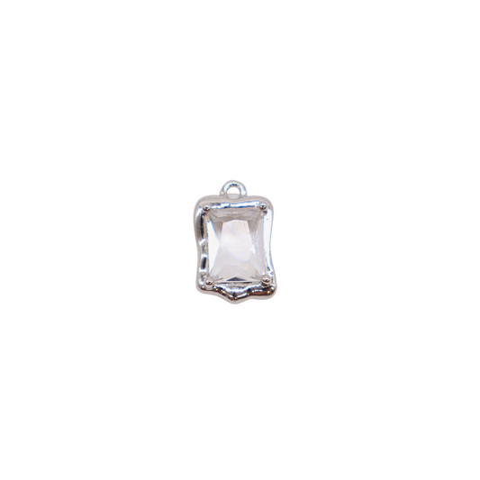Silver Mirror Glass Frame Charm