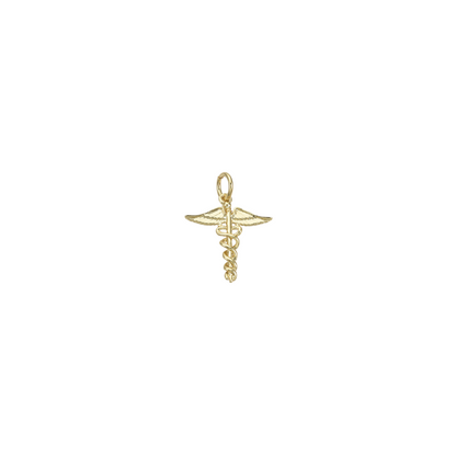 Gold Caduceus Symbol Charm