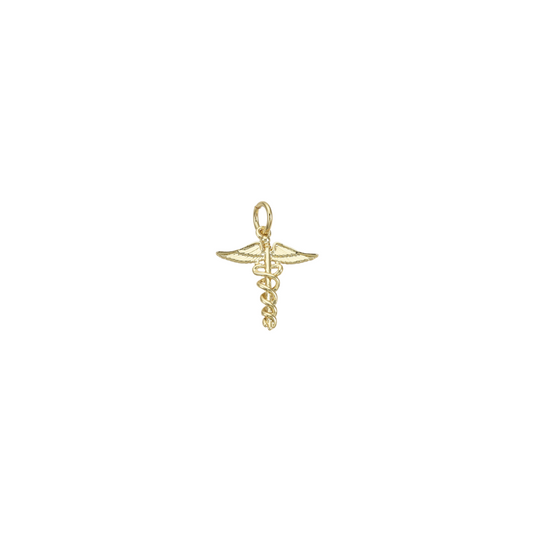 Gold Caduceus Symbol Charm
