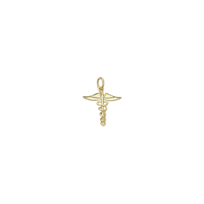 Gold Caduceus Symbol Charm