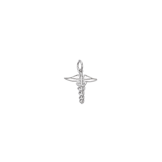 Silver Caduceus Symbol Charm