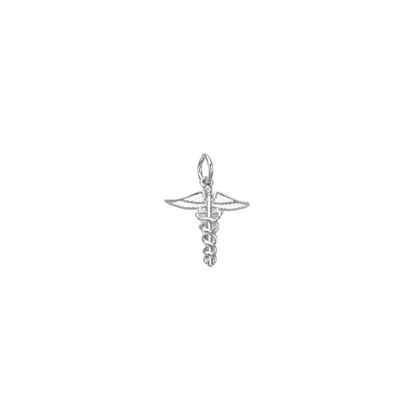 Silver Caduceus Symbol Charm