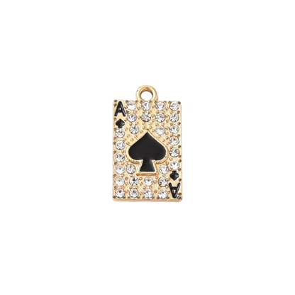 Gold Ace of Spades Card Charm
