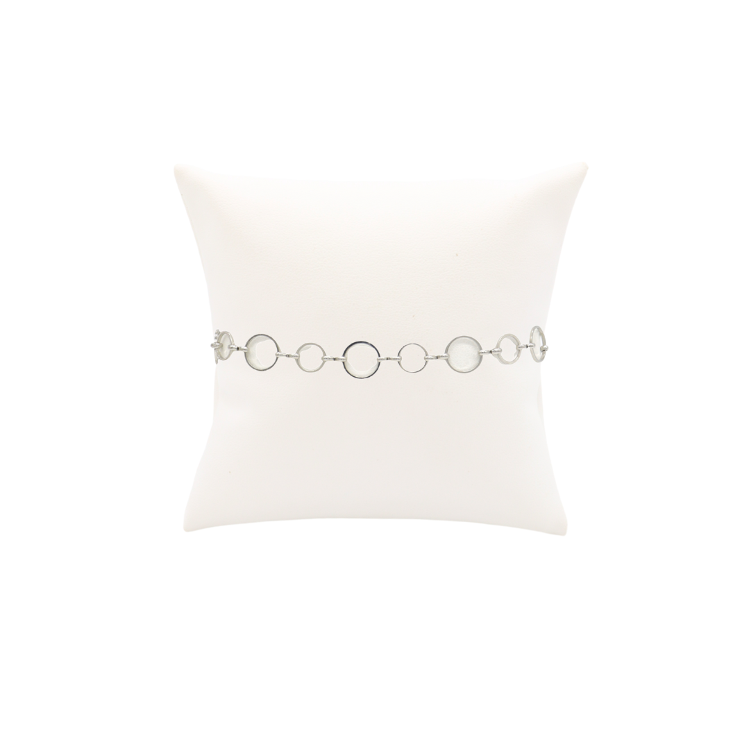 Front view of the Silver Emilia Charm Bracelet