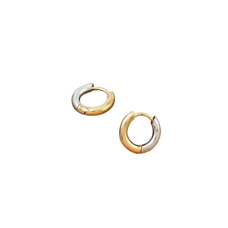 Gold and Silver Hoop Earrings 