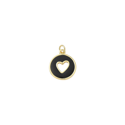 Gold Midnight Heart Medallion Charm