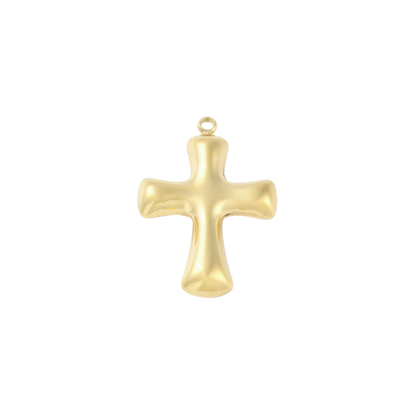 Gold Bubble Cross Charm
